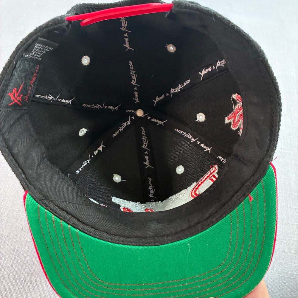 Young & Reckless Los Angeles Reckless Snapback Hat Black Red Cap - Picture 6 of 7
